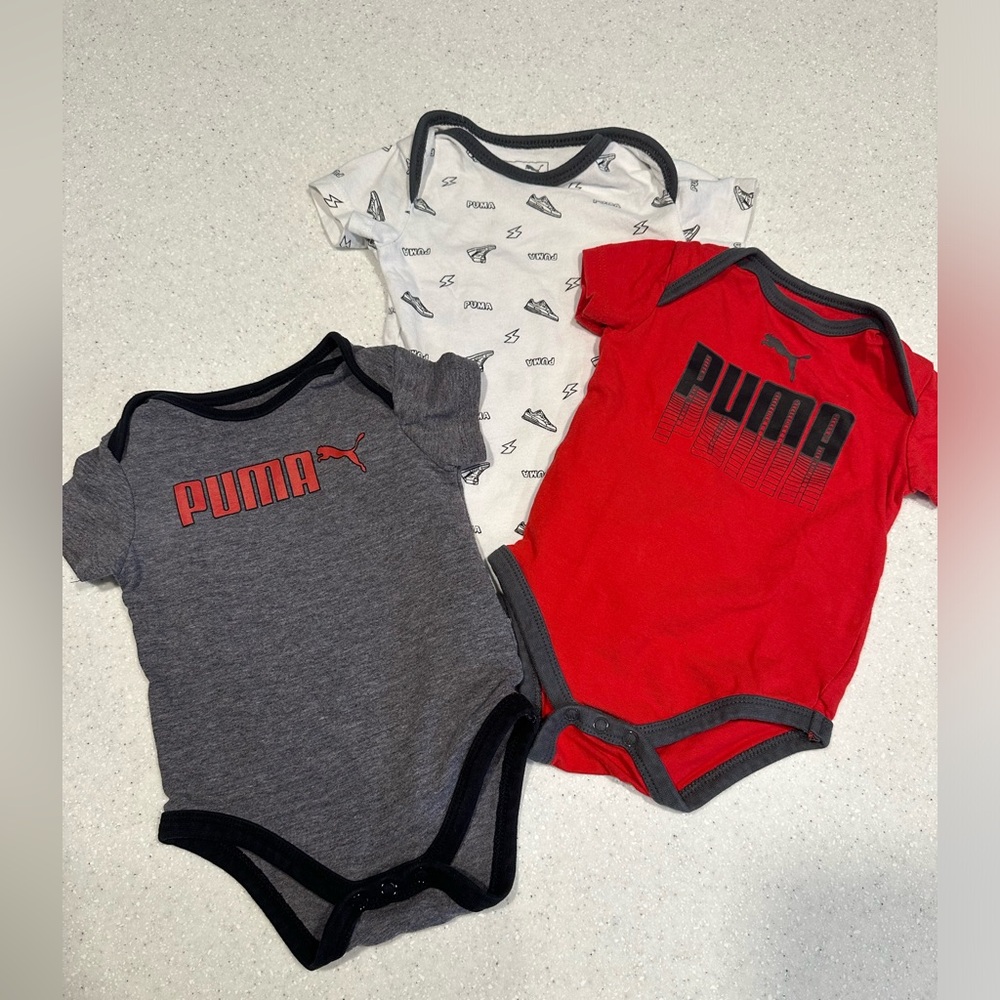COPY - Puma Baby Boy’s Infant 0-3M Onesies! NWOT. Set of 3.